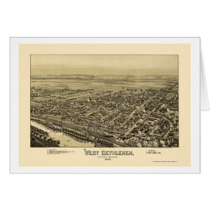 Västra Bethlehem, panorama- karta för PA - 1894 Hälsningskort