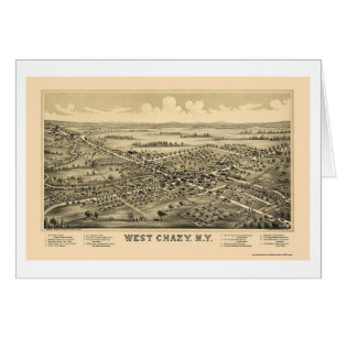 Västra Chazy, panorama- karta för NY - 1899 Hälsningskort