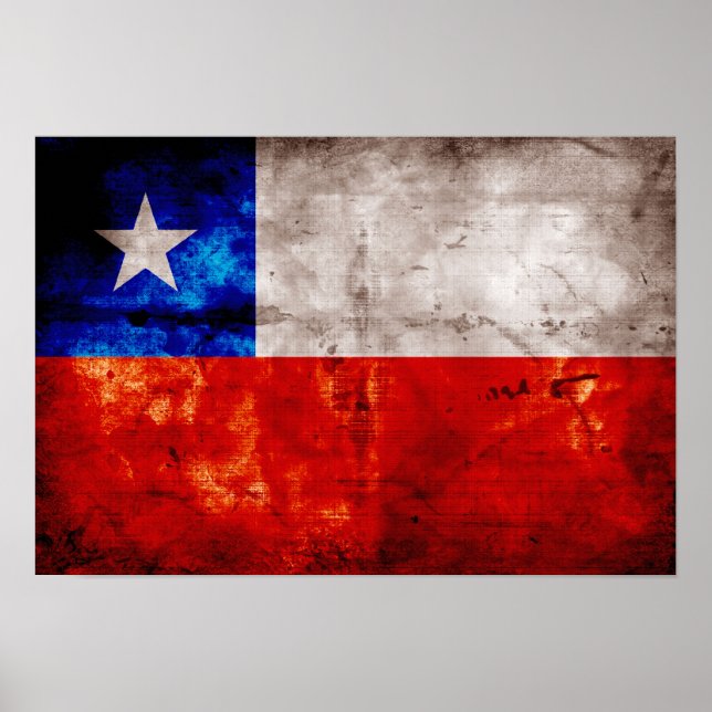 Västra Chile Flagga Poster (Framsidan)