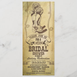 västra cowboy stövlar bröllopsdusch inbjudningar