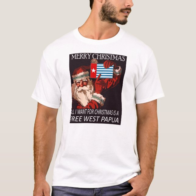 Västra flagga för stjärna för morgon för Papua Tee Shirt (Framsida)