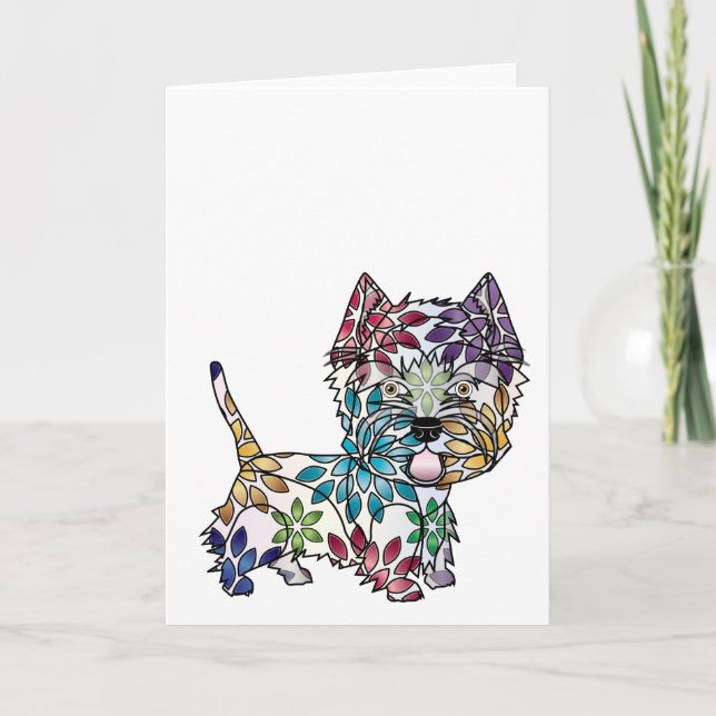 Västra höglands- kort för vitTerrierhälsning (Framsida)