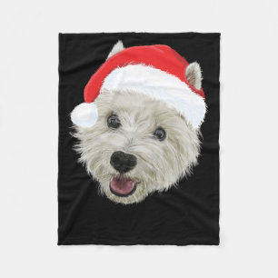Västra höglands- TerrierjulSanta hatt Fleecefilt