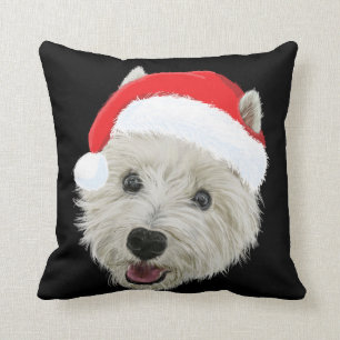 Västra höglands- TerrierjulSanta hatt Kudde