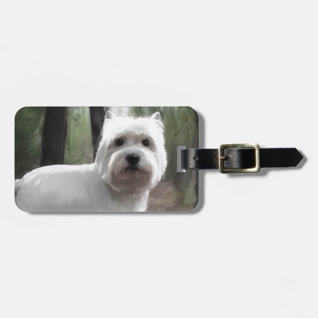 Västra höglands- vitTerrier Bagagebricka (Horisontell Framsida)
