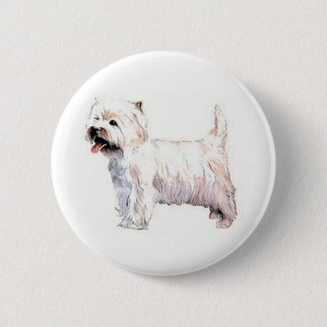Västra höglands- vitTerrier Westie Knapp (Framsida)