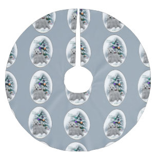 Västra höglands- vitTerrierjul Julgransmatta Borstad Polyester
