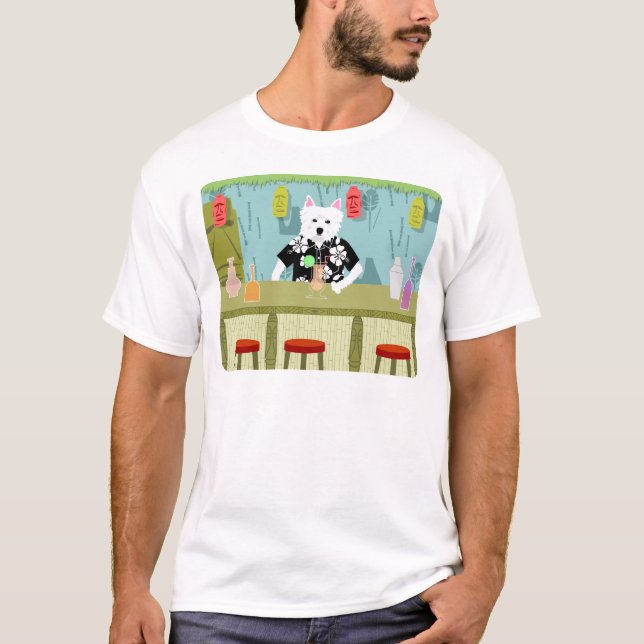 Västra höglands- vitTerrierTiki pub Tee (Framsida)
