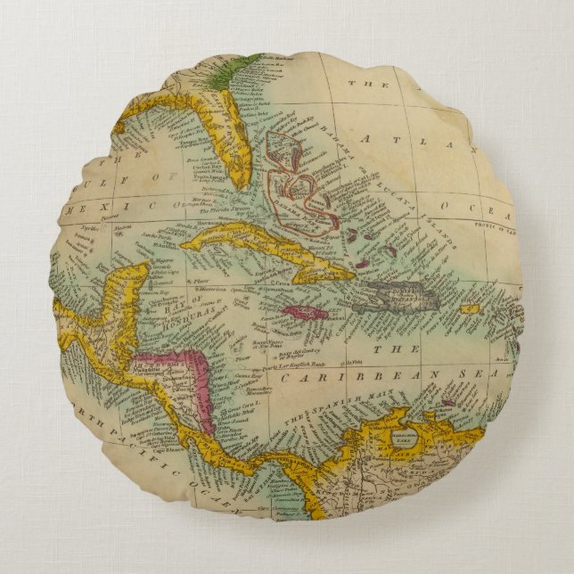 Västra Indien öar Rund Kudde (Framsidan)