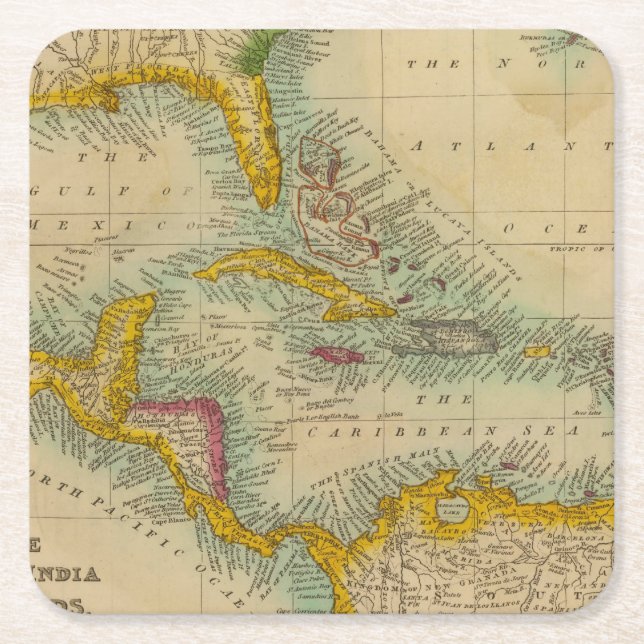 Västra Indien öar Underlägg Papper Kvadrat (Framsidan)