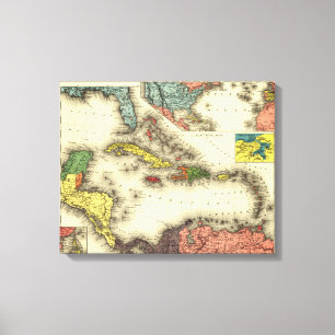 Västra IndiesPanoramic MapWest Indies Canvastryck