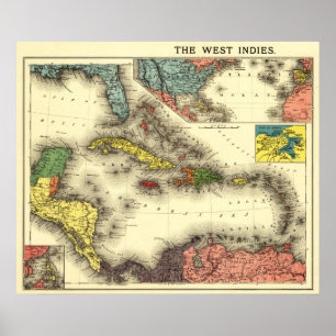 Västra IndiesPanoramic MapWest Indies Poster