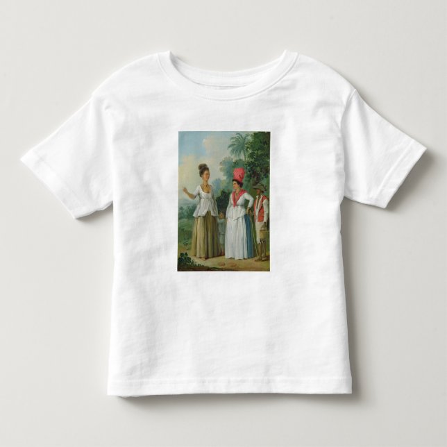 Västra indiska kvinnor av färg, med ett barn och tee (Framsida)