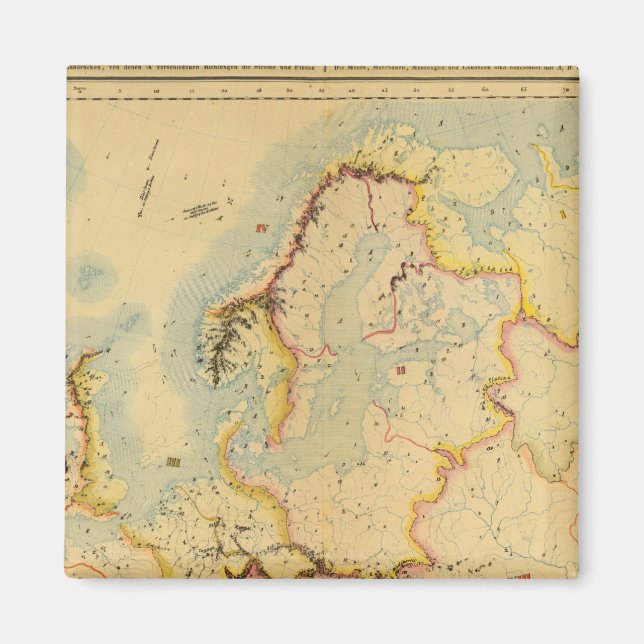 Västra karta i Europa Magnet (Framsidan)