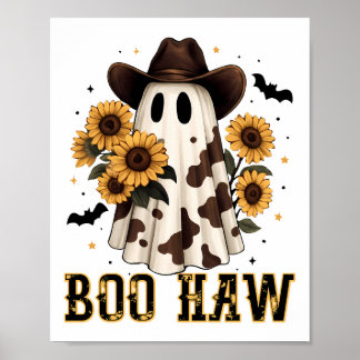 Västra Ko Fläck Spöklik Spöke Boo Haw Poster