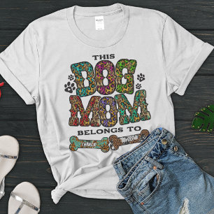 Västra Leopardfläck Mönster Hund Mamma Ben Husdjur T Shirt