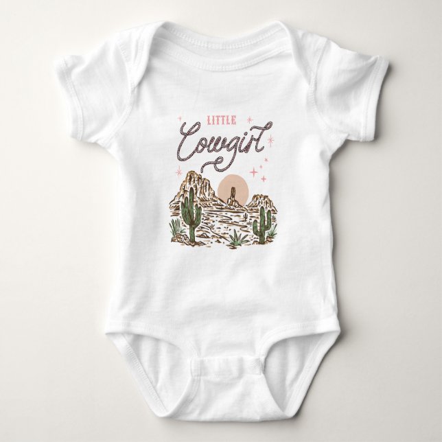 Västra Little Cowgirl-bodysuit T Shirt (Framsida)