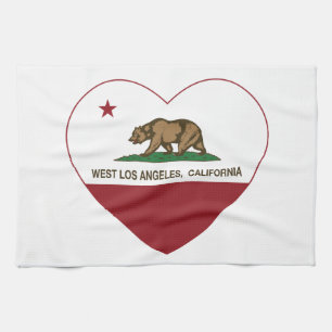 västra Los Angeles för Kalifornien flagga hjärt Kökshandduk