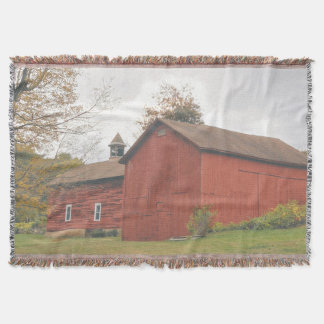 Västra Mass Big Red Barn på hösten Filt