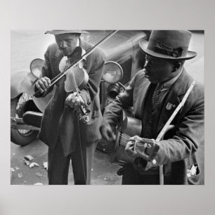 Västra Memphis gatumusikanter, 1935. Gammalt foto Poster