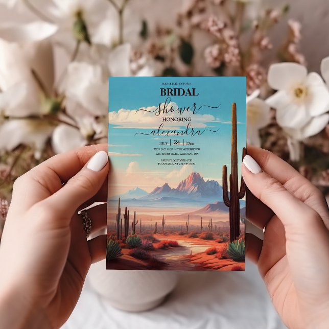 Västra mexikanska kaktusöken bröllopsdusch inbjudningar (Skapare uppladdad)