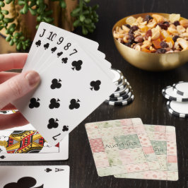 Västra Mint Rosa Blommiga Quiltmönster Casinokort