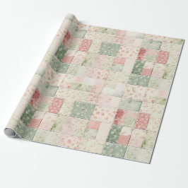 Västra Mint Rosa Blommiga Quiltmönster Presentpapper