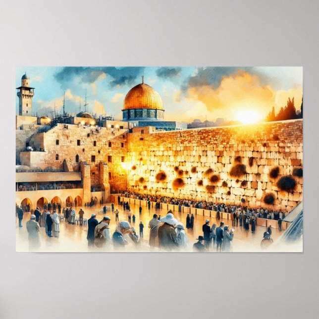 Västra muren Jerusalem Poster (Framsidan)