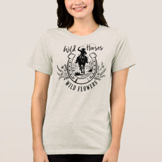 Västra Naturälskare Vilda Hästar & Vilda Blommor T Shirt