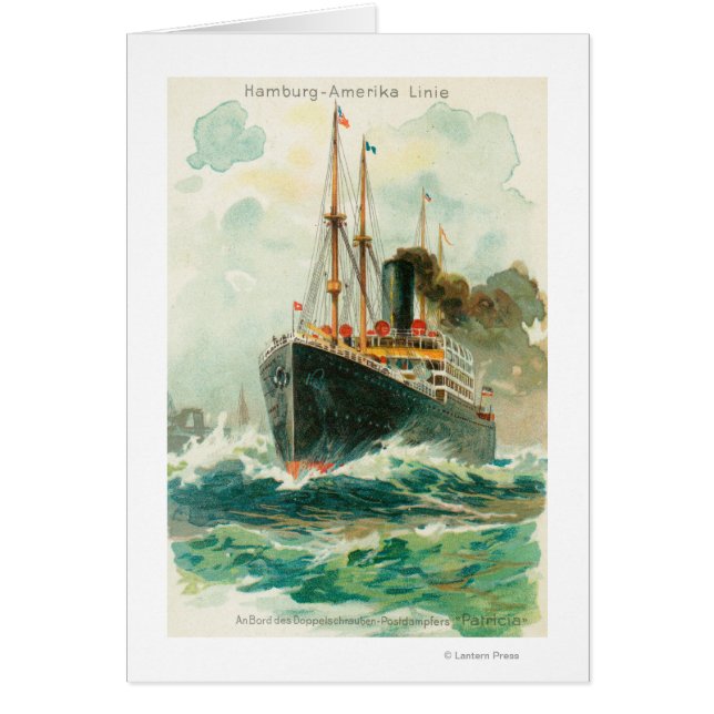 Västra Patricia vid Sea, Hamburg-Amerika Hälsningskort (Framsidan)