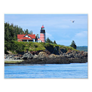 Västra Quoddy Head fyr, Maine Fototryck
