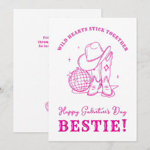 Västra Rosa Bästa vän Skript Glad Galentine's Day Kort