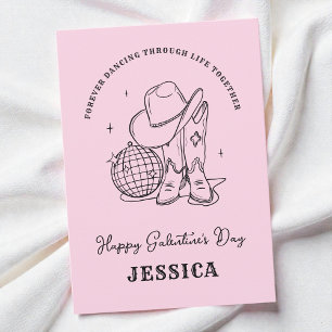 Västra Rosa Bff-manus Glad Galentine's Day Julkort