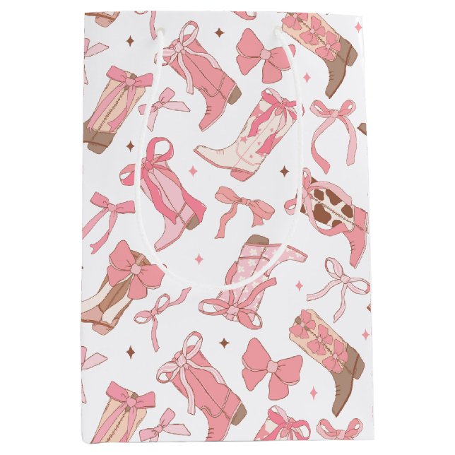 Västra rosa rodeo stövlar med slingor bröllopsdusc (Framsidan)