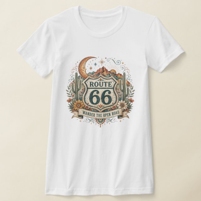 Västra Route 66 Saguaro Sunset T-shirt (Laydown)