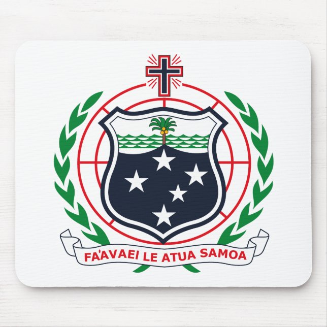 Västra Samoa vapensköld Mousepad Musmatta (Framsidan)