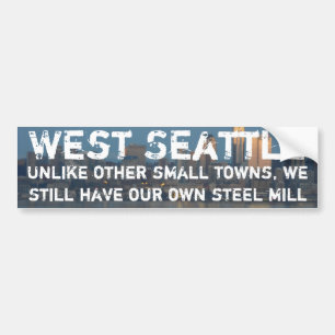 Västra Seattle är en liten stad med stålsätter mal Bildekal