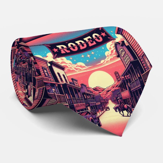 Västra stad med rodeo-banner slips (Rullad)