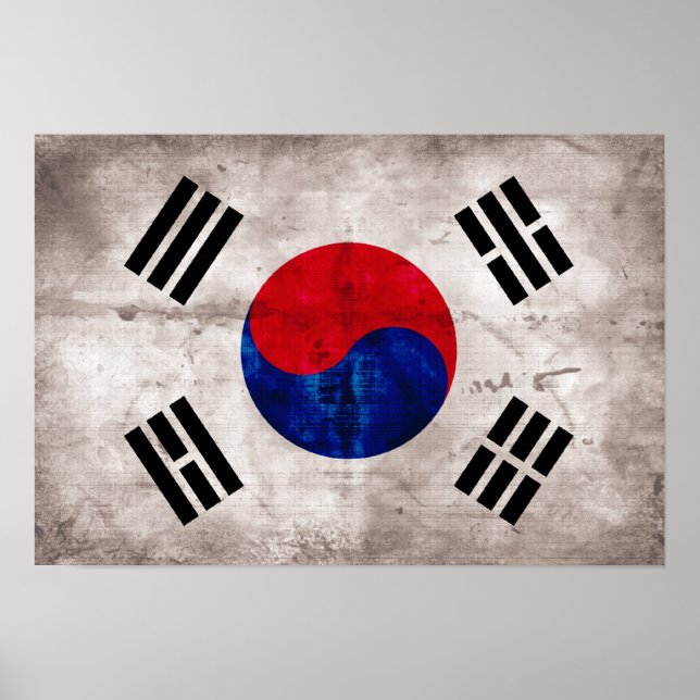 Västra Sydkoreanska Flagga Poster (Framsidan)