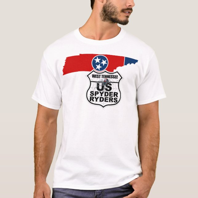 Västra Tennessee kapitel - Statens kontur logotyp  T Shirt (Framsida)