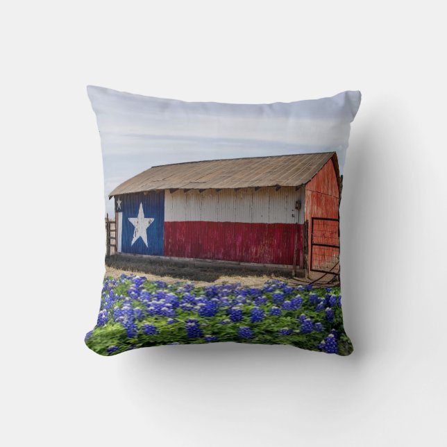 Västra Texas lada och blåbonater Kudde (Framsida)
