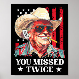 Västra Trump Cowboy Du Miste Två Gånger Trump 2025 Poster