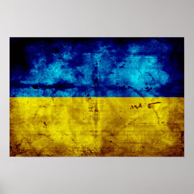 Västra Ukraina Flagga Poster (Framsidan)