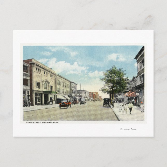 Västra utsikt över State Street Vykort (Framsida)
