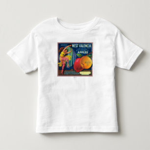 Västra Valencia Apple låda LabelWatsonville, CA Tee