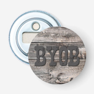 Västra WOODEN PLANKS nödlidande BYOB Flasköppnare