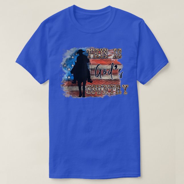 VästraAmerikanska Flagga Cowboy Det här är gudpatr T Shirt (Design framsida)