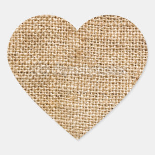 Västrat Burlap Hjärtformat Klistermärke
