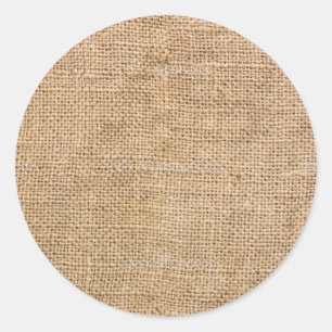 Västrat Burlap Runt Klistermärke