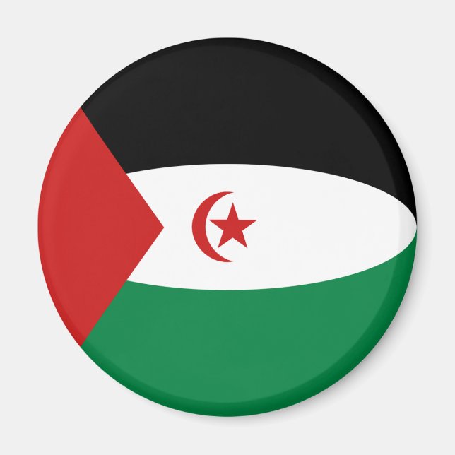 Västsahara Fisheye Flagga Magnet (Framsidan)